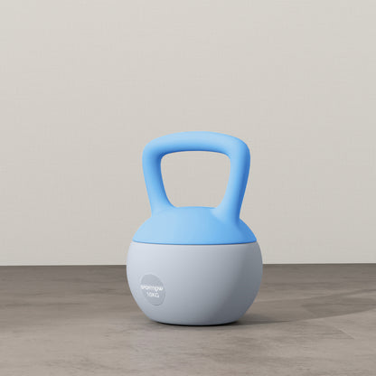 10KG Soft Kettlebell, Kettlebell with Non-Slip Handle for Home Gym, Weight Lifting, Strength Training, Light Blue/Grey