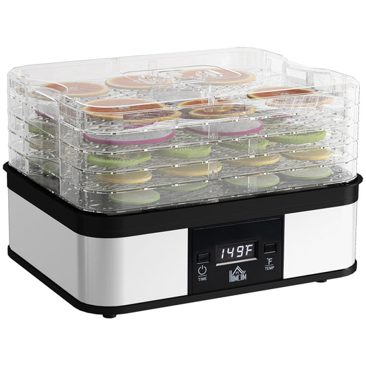 5 Tier Food Dehydrator, 245W Stainless Steel Food Dryer Machine with Adjustable Temperature