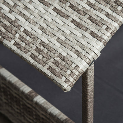 Wicker Dog House, Rattan Pet Bed, with Removable Cushion, Canopy, for Small and Medium Dogs - Dark Grey