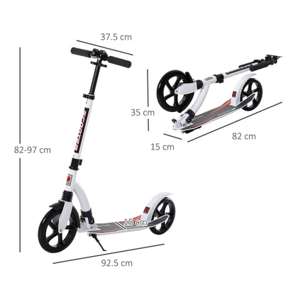 Foldable Kick Scooter with Double Shock Absorption and Big Wheels