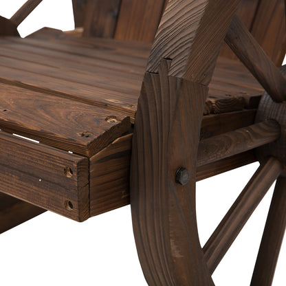 Wooden Adirondack Rocking Chair Reclining Armchair Garden Furniture Patio Porch Rocker - Carbonized Wood
