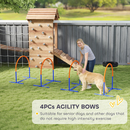 Four-Piece Portable Dog Agility Equipment - Blue