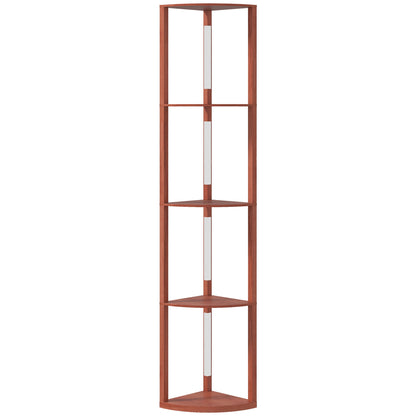 Corner Floor Lamp for Living Room Bedroom with Warm White LED Light, Modern Tall Standing Lamp, Brown