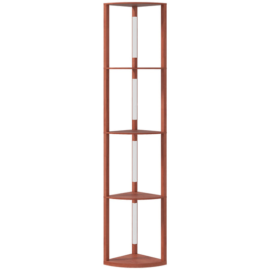 Corner Floor Lamp for Living Room Bedroom with Warm White LED Light, Modern Tall Standing Lamp, Brown