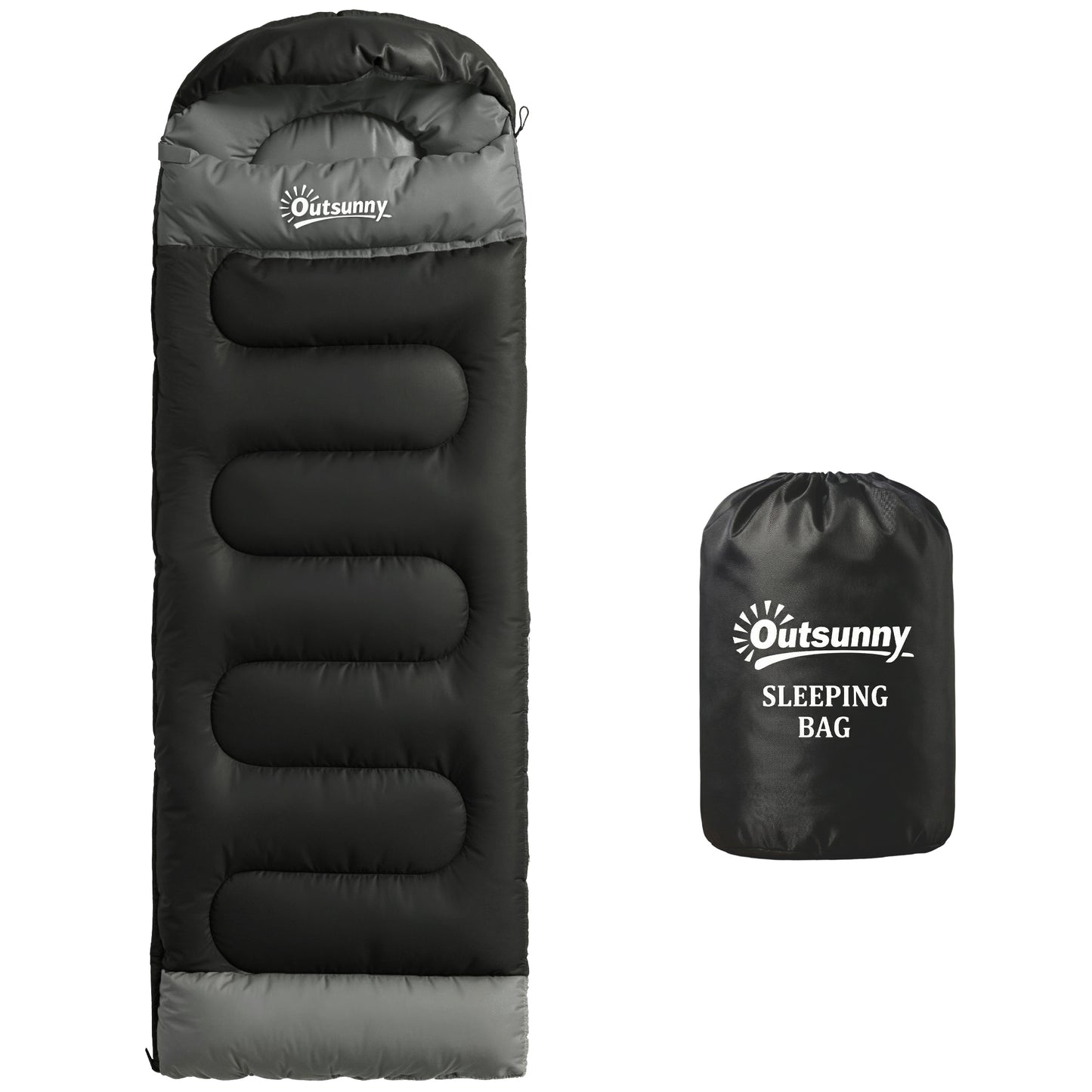 Sleeping Bag for Adults, Lightweight & Compact Sleeping Bag, 3 Seasons, Black