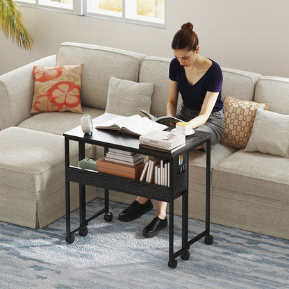 80 cm Drop Leaf Writing Work Desk - Black