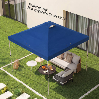 Gazebo Roof Replacement UV50+ Waterproof Pop Up Canopy Cover with 8 Drainage Holes 3 x 3 m Blue