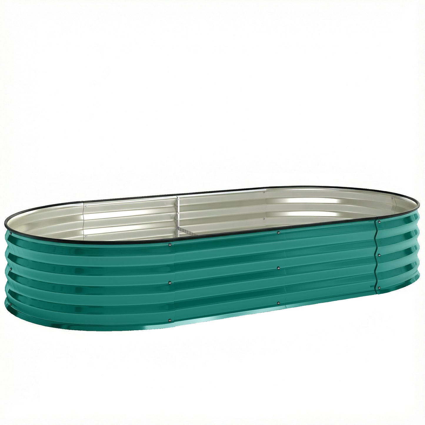 Galvanised Raised Garden Bed, Metal Planter Box with Safety Edging, for Flowers, Herbs, Succulents, Light Green