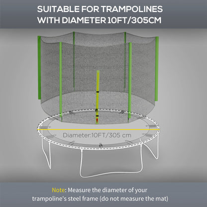 10ft Trampoline Net Replacement with 6 Plastic Pole Covers
