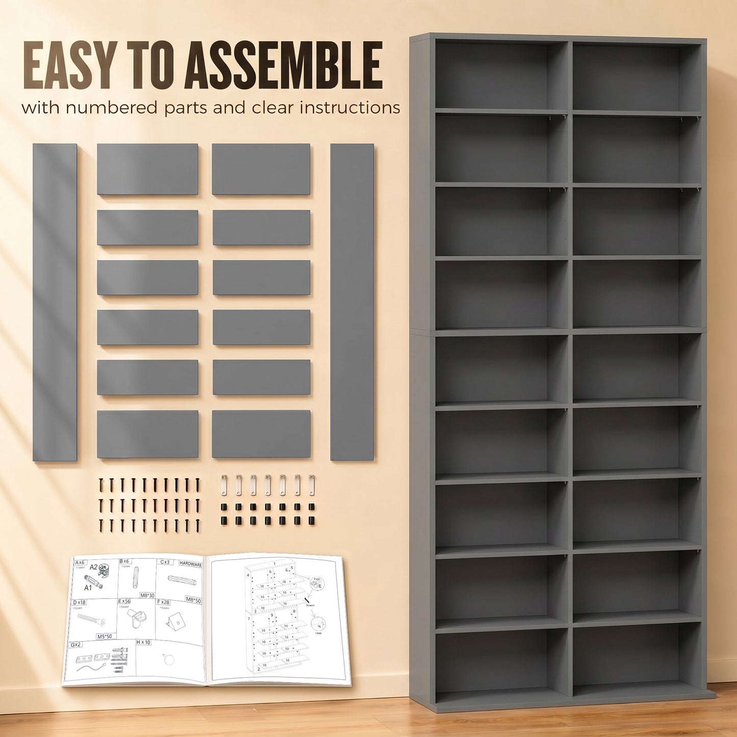 640 CD Storage Tower - Grey