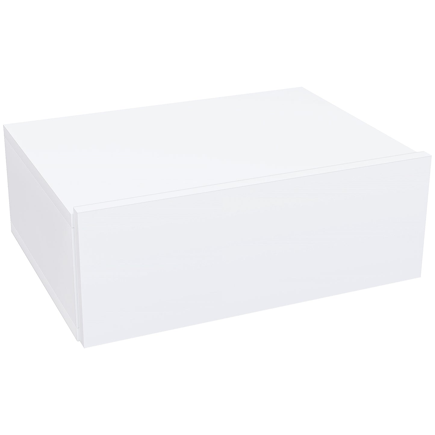 Floating Bedside Table, Wall-Mounted Nightstand with Storage Drawer, Small Side End Table for Bedroom, White