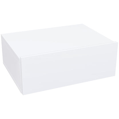 Floating Bedside Table, Wall-Mounted Nightstand with Storage Drawer, Small Side End Table for Bedroom, White
