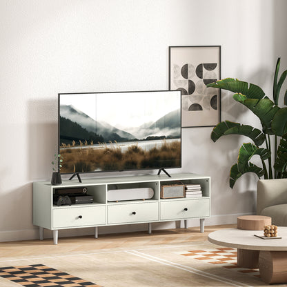 Multi-Storage Minimal TV Stand - Cream White