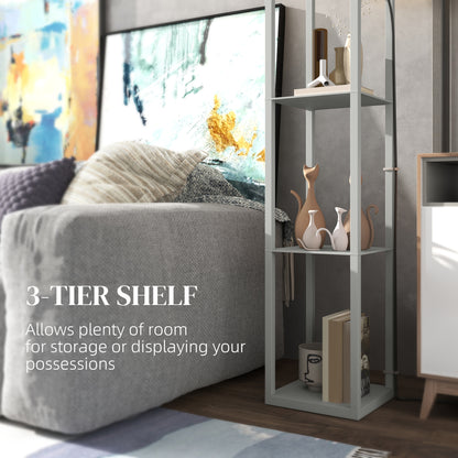 Three-Shelf Standing Lamp - Grey/White
