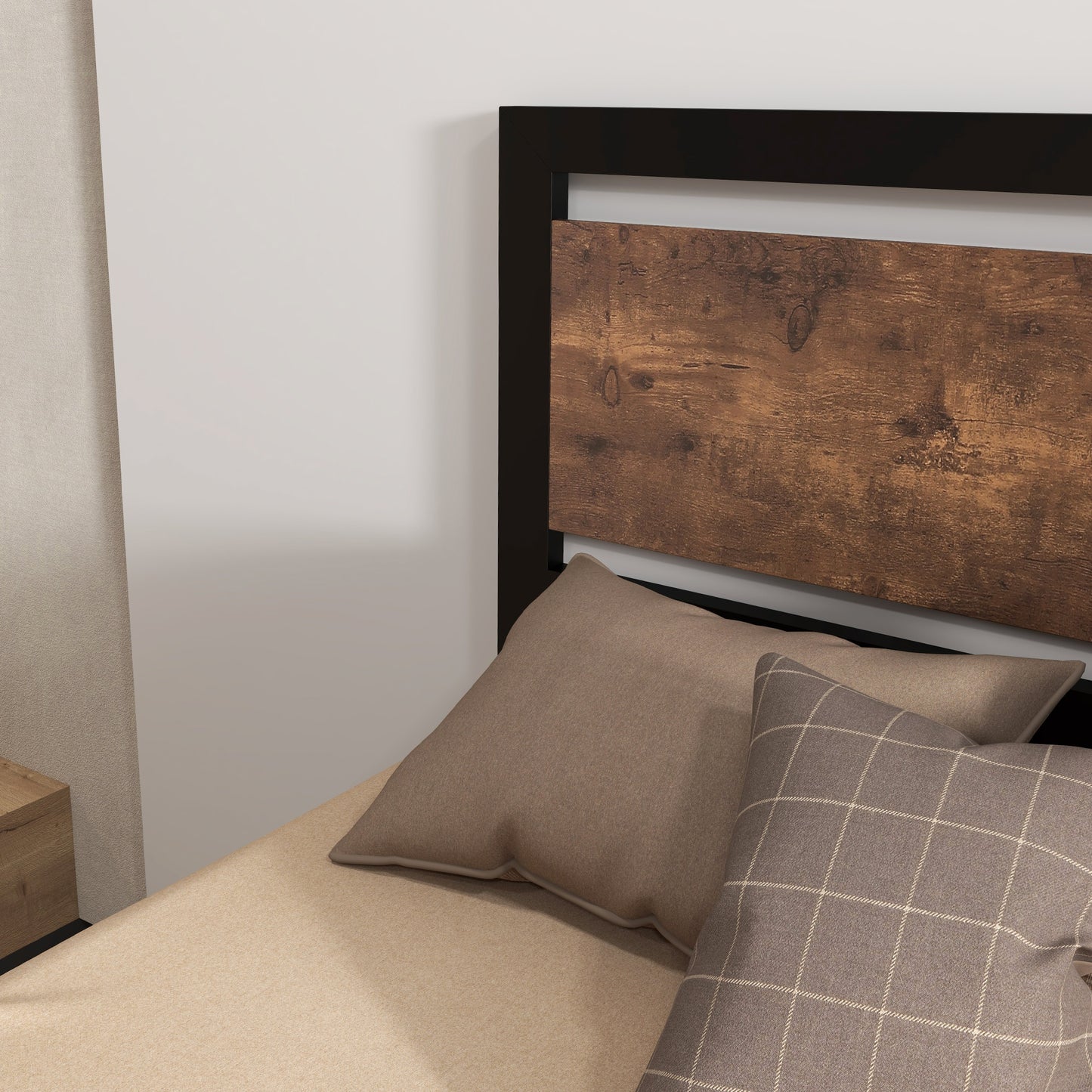 Single Size Metal Bed Frame with Headboard & Footboard, Strong Slat Support Solid Bedstead Base w/ Underbed Storage Space