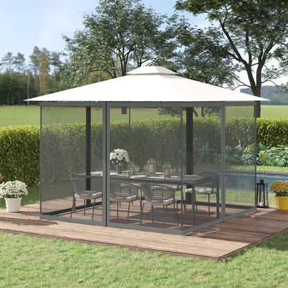 352 x 207cm Universal Replacement Mesh Sidewall Netting for Patio Gazebos and Canopy Tents, (Sidewall Only) Dark Grey