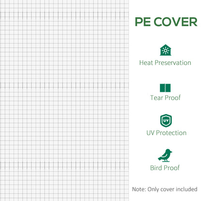 3 x 2 x 2m Polytunnel Greenhouse Replacement Cover ONLY Winter Garden Plant PE Cover for Tunnel Walk-in Greenhouse with Roll