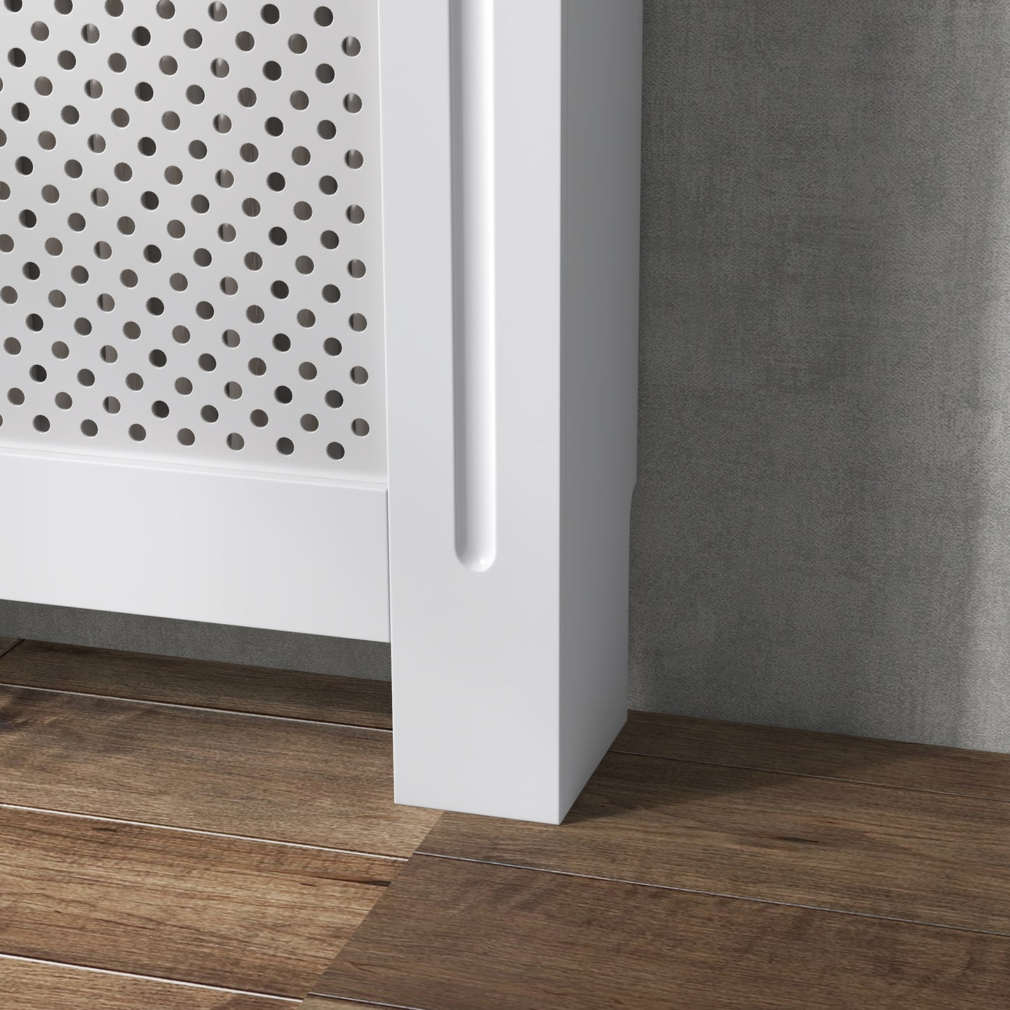 Wooden Radiator Cover Heating Cabinet Modern Home Furniture Grill Style White Painted (Small)