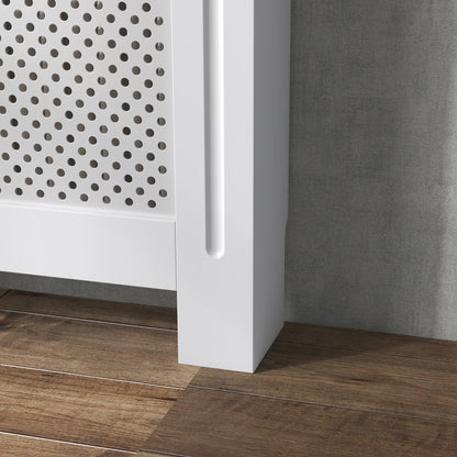 Wooden Radiator Cover Heating Cabinet Modern Home Furniture Grill Style White Painted (Small)