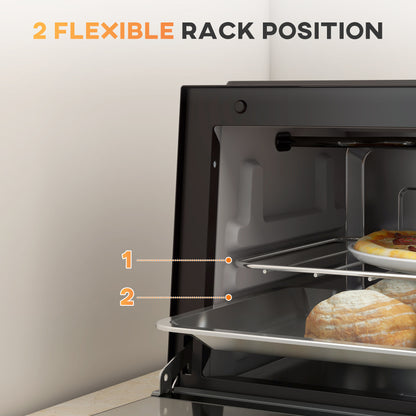 Mini Oven, 9L Countertop Electric Grill, Toaster Oven with Adjustable Temperature, Timer