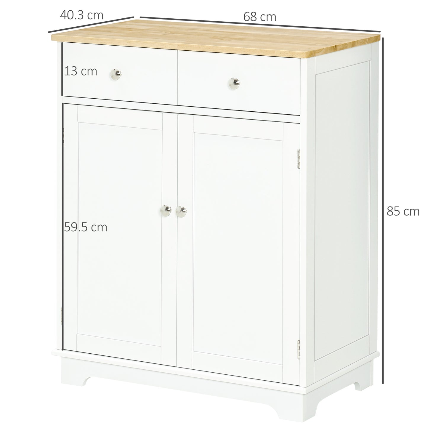 Kitchen Storage Sideboard with Solid Wood Top