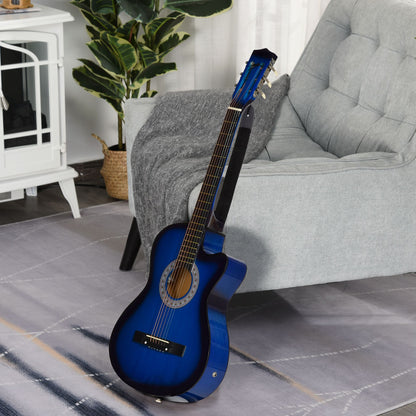 38 Inch Full Size Acoustic Electric Guitar, Classical Beginner Junior Adult Guitar Gloss Finish with Carrying Case, Strap