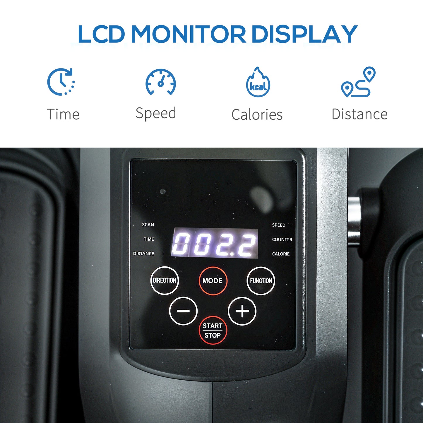 Under Desk Electric Elliptical Machine for Home, Sit Down Pedal Exerciser for Seniors with 12 Programs, LCD Monitor
