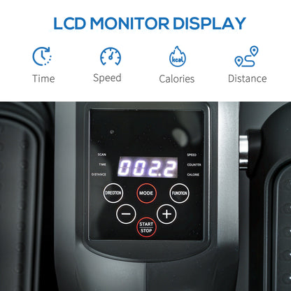 Under Desk Electric Elliptical Machine for Home, Sit Down Pedal Exerciser for Seniors with 12 Programs, LCD Monitor