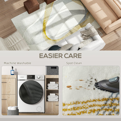 Modern Area Rug, Machine Washable Rug, Allergy-Friendly Floor Carpet for Living Room, Bedroom, Dining Room, Home Office