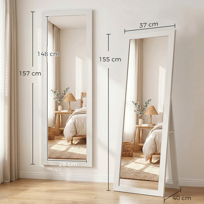37 x 157 cm Full Length Mirror - White