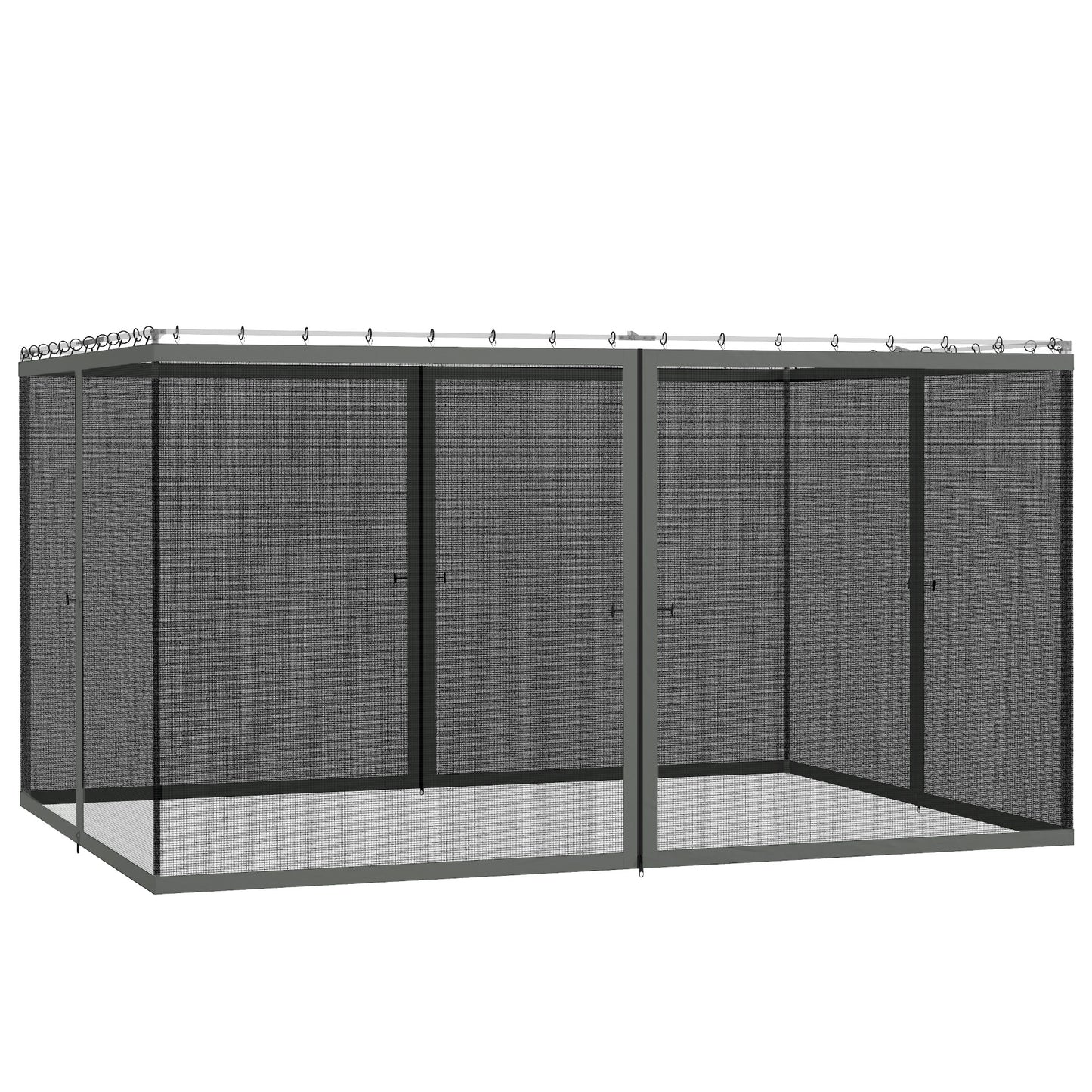 352 x 207cm Universal Replacement Mesh Sidewall Netting for Patio Gazebos and Canopy Tents, (Sidewall Only) Dark Grey