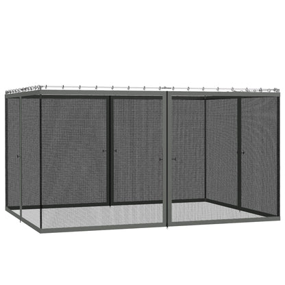 352 x 207cm Universal Replacement Mesh Sidewall Netting for Patio Gazebos and Canopy Tents, (Sidewall Only) Dark Grey