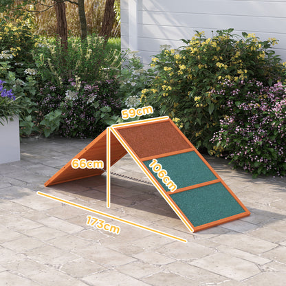 Dog Agility Equipment, Dog Playground Equipment with Non-slip Surface, A-frame, Agility Ramp for All Breeds, Orange