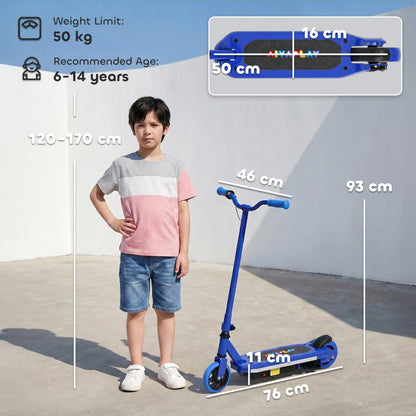 Electric Scooter for Kids 6-14 Years, with Colourful Lights, Blue