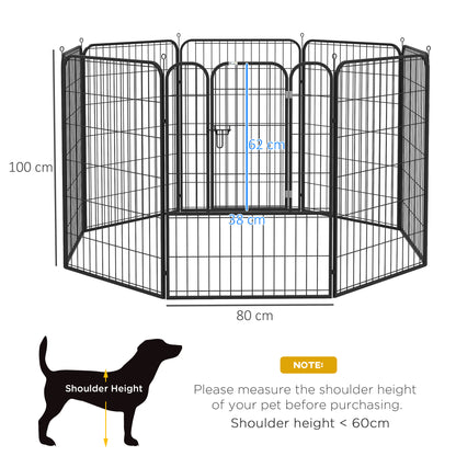 8 Panels Heavy Duty Puppy Playpen, for Large, Medium Dogs, Indoor and Outdoor Use - Black