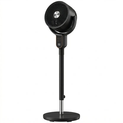 20 dB Silent Standing Fan for Bedroom, 42" Pedestal Fan with Remote, 90° Oscillating, 8 Speeds, Remote Control, Black