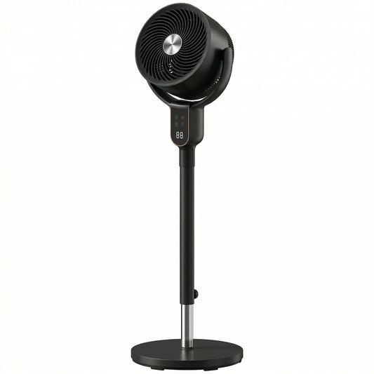 20 dB Silent Standing Fan for Bedroom, 42" Pedestal Fan with Remote, 90° Oscillating, 8 Speeds, Remote Control, Black