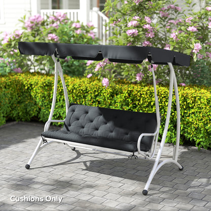 3 Seater Bench Pad, Garden Swing Chair Cushion with Back and Ties
