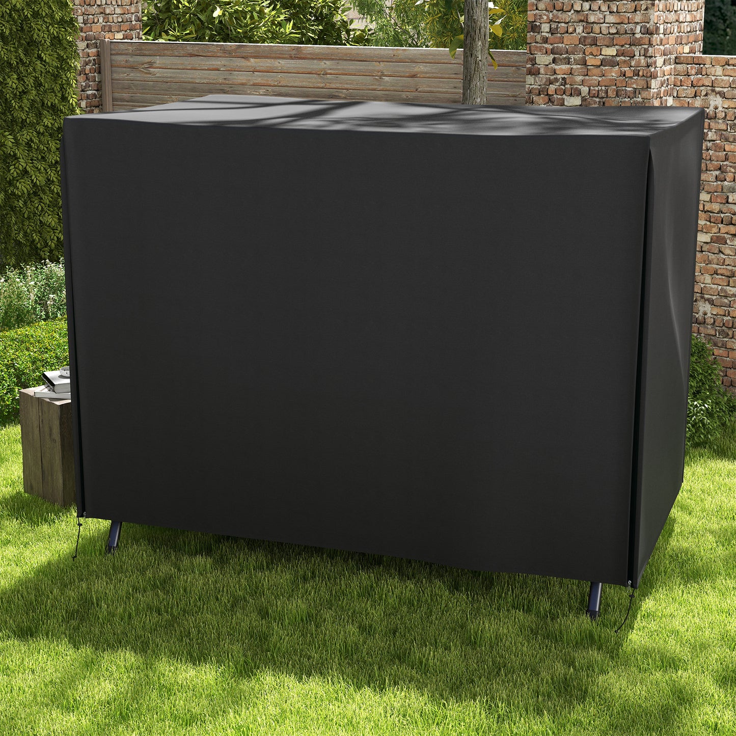 205 x 124cm Three-Seater Swing Chair Protective Cover Black