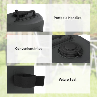 Set of 4 Gazebo Weights Sand Bags, Gazebo Water Weights Bags with Carry Handles for Garden Marquee, Parasol, Black