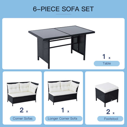 8-Seater Garden Rattan Furniture Rattan Corner Dining Sofa Set Wicker Conservatory Furniture Lawn Patio Coffee Table Foot Sto