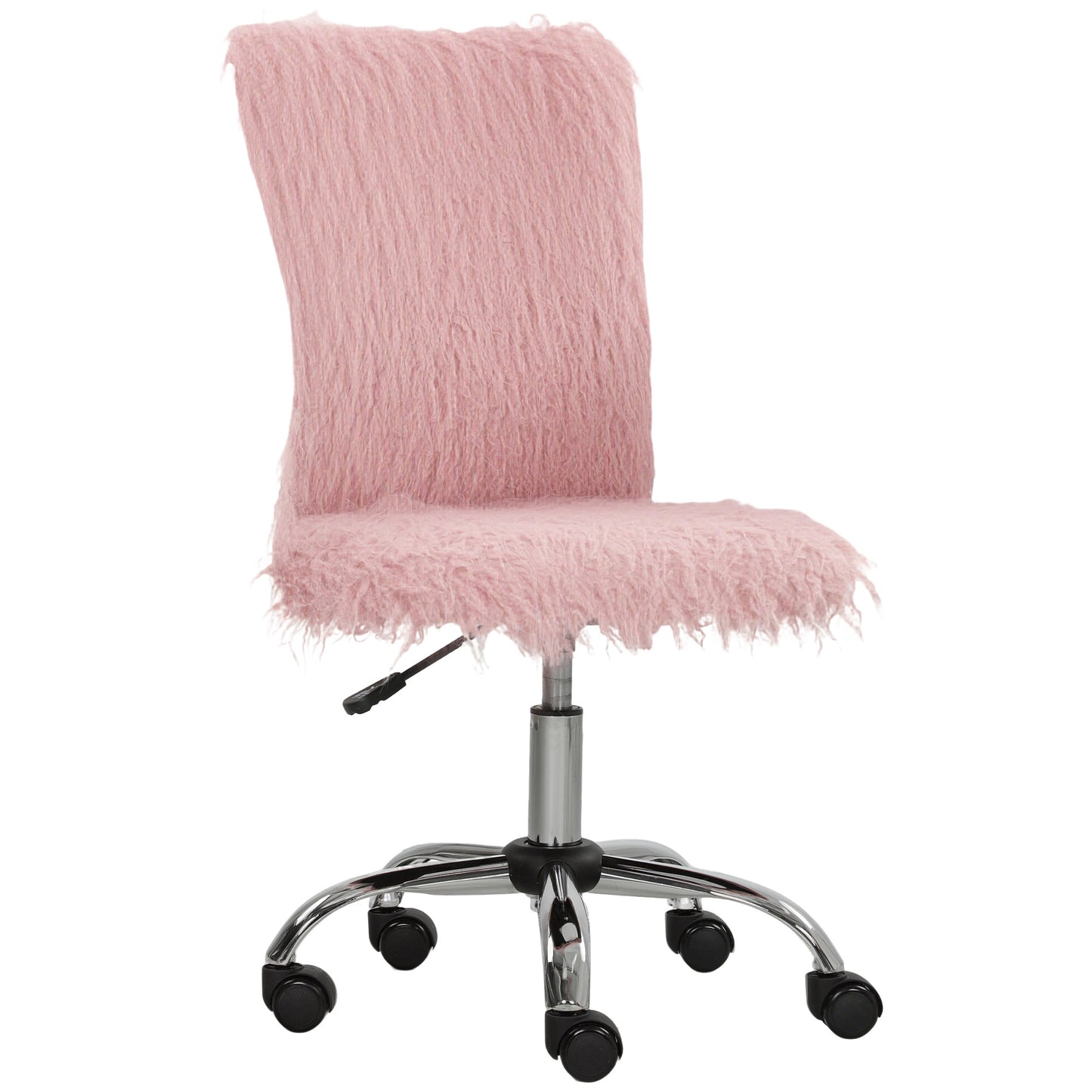 Plush Office Desk Chair, Modern Armless Swivel Vanity Chair with Adjustable Height for Home Office, Bedroom, Living Room