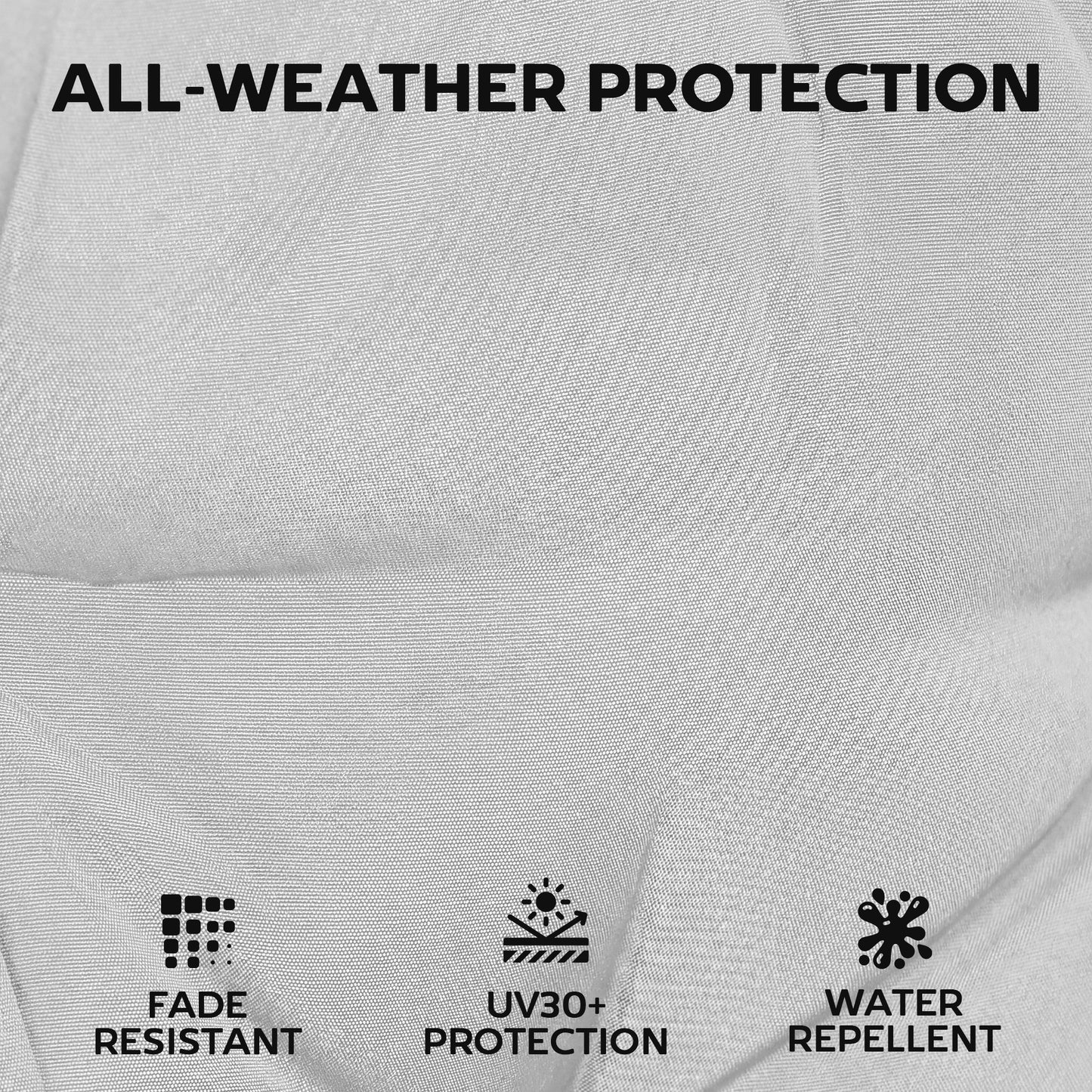 Patio Chair Cushions Set of 4, Waterproof Non-Slip Lounge Chair Cushions, 112x53cm, Light Grey