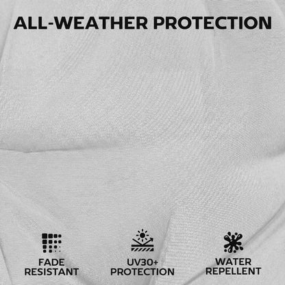 Patio Chair Cushions Set of 4, Waterproof Non-Slip Lounge Chair Cushions, 112x53cm, Light Grey