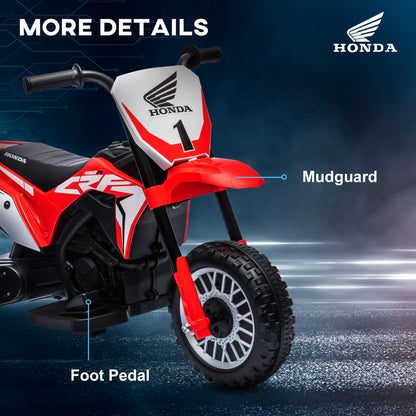 6V Kids Motorbike, Three-Wheel Kids Electric Motorbike with Horn, Startup Sound for Ages 18-36 Months - Red