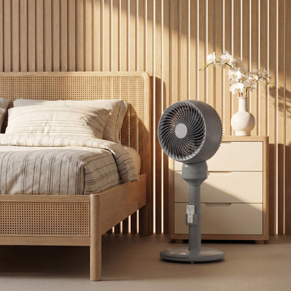 Air Circulator Fan Pedestal Cooling Fan with 3 Speed 3 Mode and Remote Control, 9 Inch, Grey
