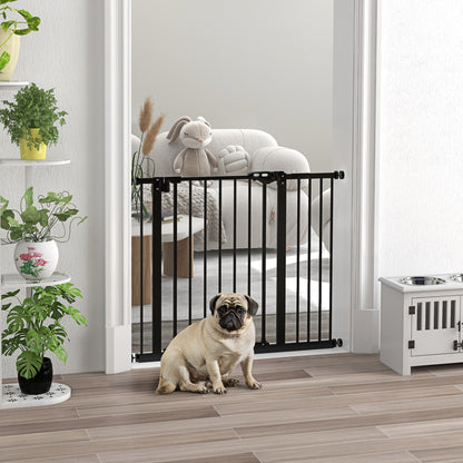 Adjustable Safety Gate w/ One Extensions, Four Adjustable Screws, Black