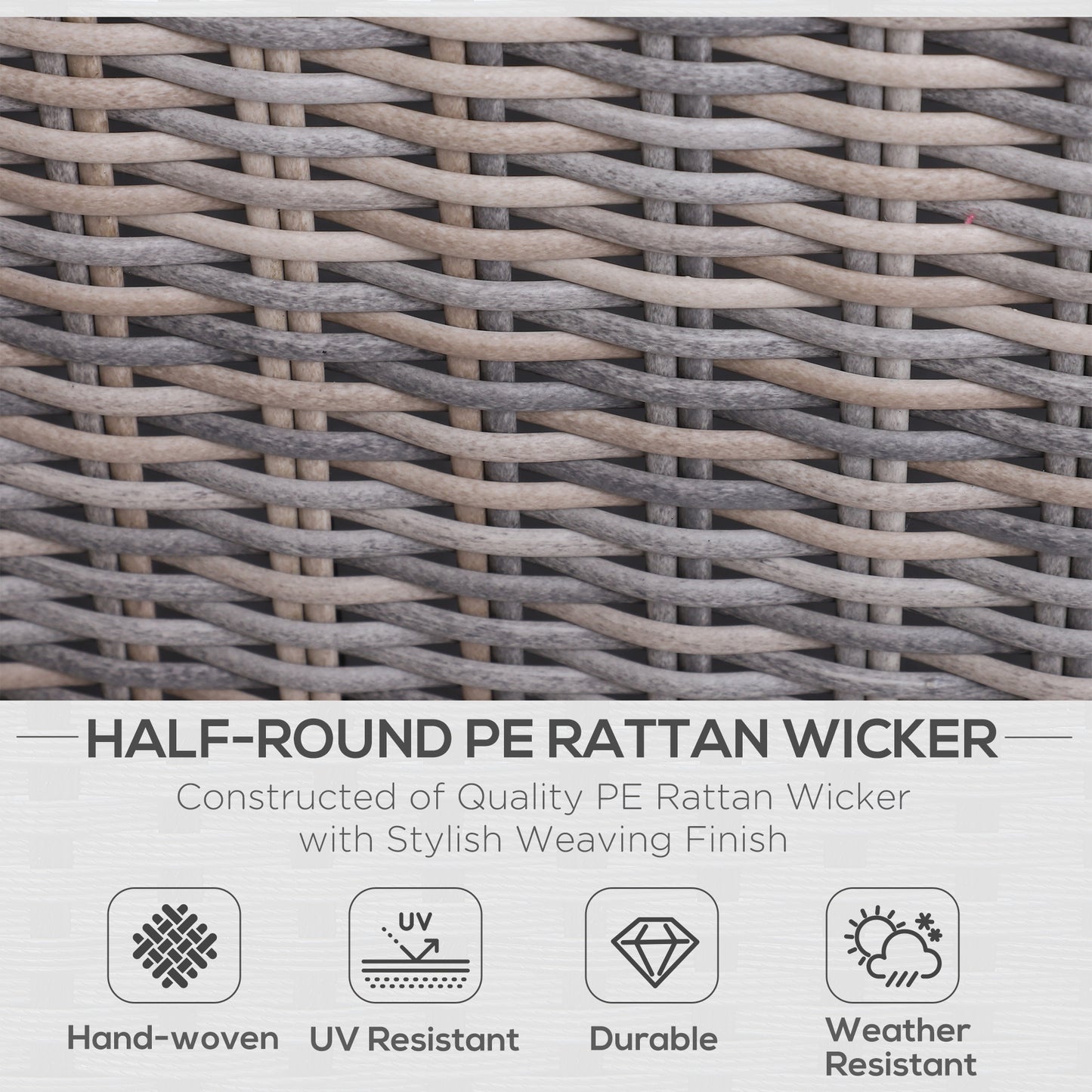 5 Piece Rattan Garden Furniture Set w/ 10cm Thick Cushions