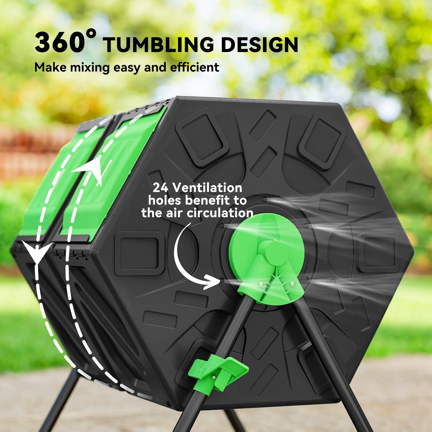 130L Double Chamber Composter - Black