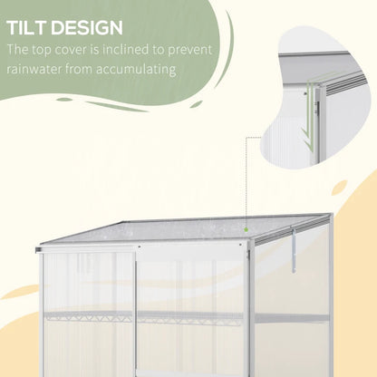 3-Tier - Polycarbonate Greenhouse with Openable Roof and Sliding Door